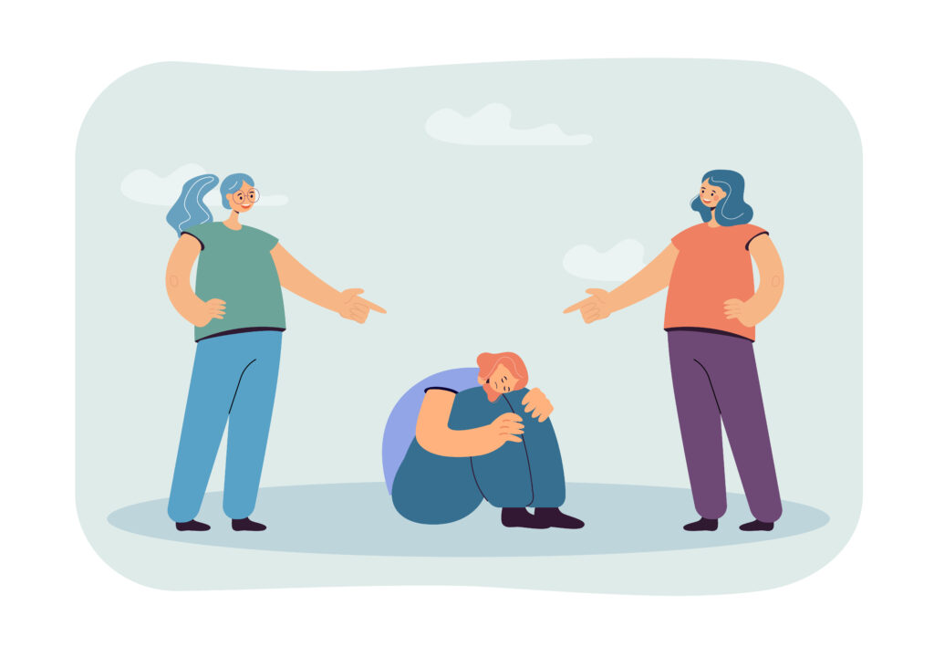 Illustration de la peur du jugement dans la vie quotidienne